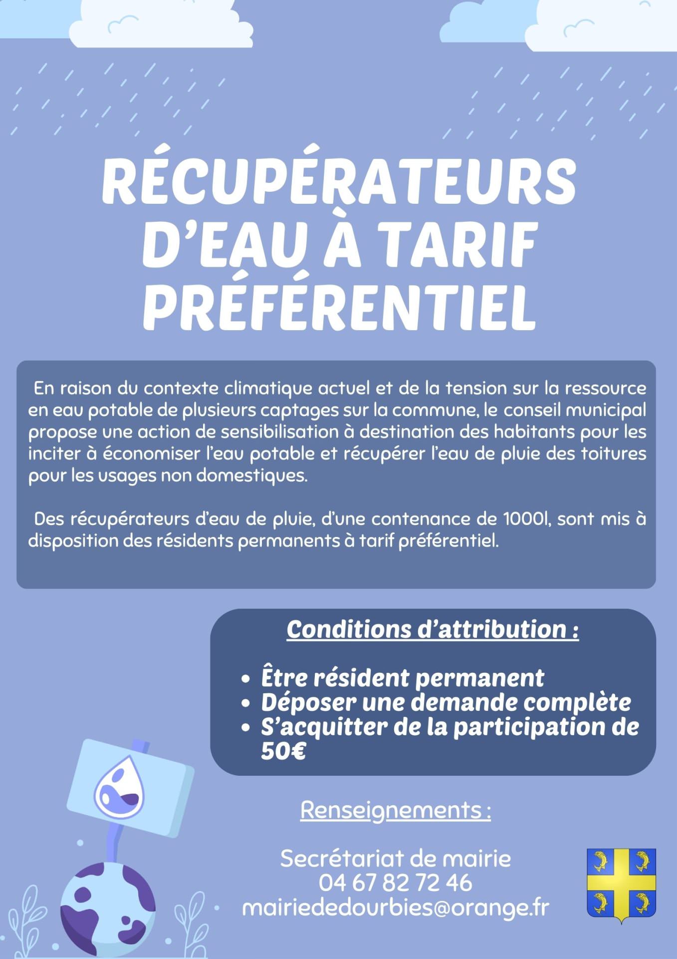 Lire la suite à propos de l’article RÉCUPÉRATEURS D’EAU DE PLUIE